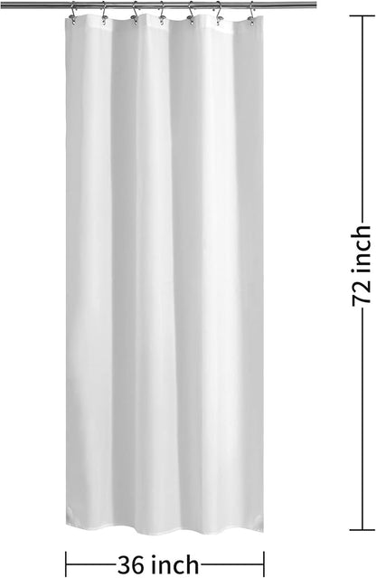 ALYVIA SPRING Stall Waterproof Fabric Shower Curtain or Liner White, 36x72 | 2 Magnets, Soft Cloth & Hotel Quality, Machine Washable, Light-Weight, Stall Size