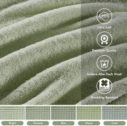 Madison Park 800GSM 100% Cotton Bathroom Bath Towel Set of 8, Sage Green