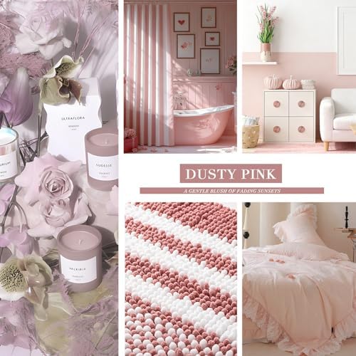 BSICPRO Bathroom Rugs, 20x32 Chenille Bath Mats, Dusty Pink