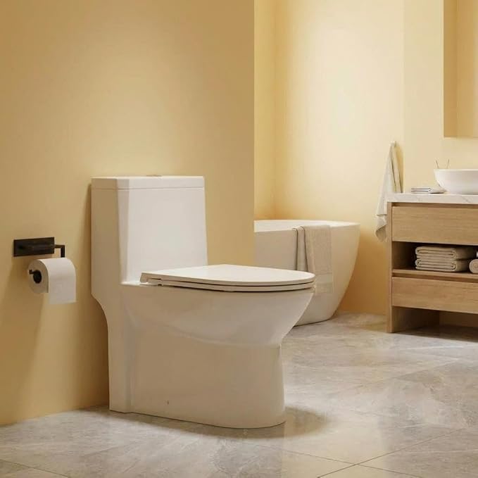 One Piece Toilet, Ceramic Design, Soft Closing PP Toilet Cover, Easy Clean Surface, Water Efficient Flush, Compact Durable Build