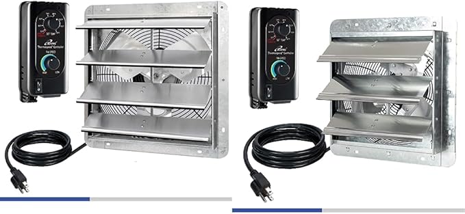 iLiving 16" & 12" Wall Mounted Shutter Exhaust Fans, Automatic Shutter