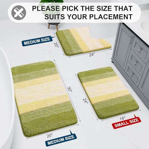 Arotive Microfiber Bathroom Rugs, Shaggy Soft Absorbent Bath Rug, 24x16