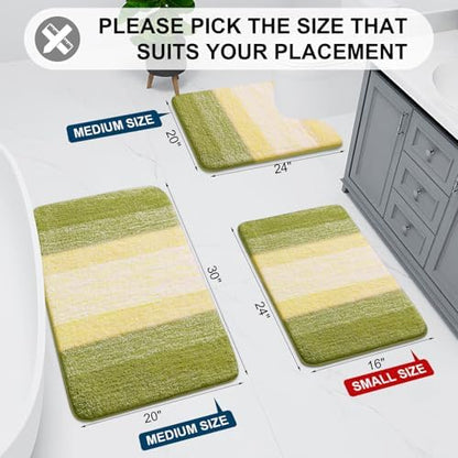 Arotive Microfiber Bathroom Rugs, Shaggy Soft Absorbent Bath Rug, 24x16