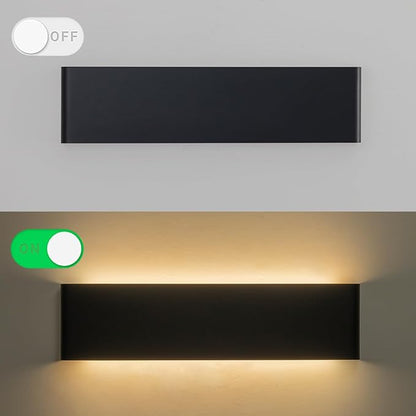 2 Pack 21.65in Modern LED Wall Sconces, Hardwired Up Down Lamp | 5CCT Adjustable 3000K-6500K. Black Indoor Wall Mounted Lights. Ideal Fixtures for Bathroom, Hallway, Bedroom, Living Room.