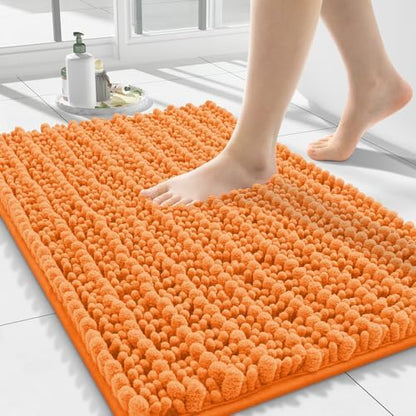 Smiry Bathroom Rugs 24X16, Extra Soft Rubber Backing Chenille Bath Mats