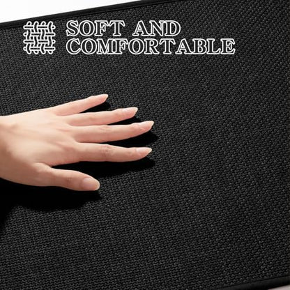 chakme Bathroom Rugs Mat 32x17, Ultra Thin Non Slip Bath Mat Quick Dry Absorbent Bath Mat for Bathroom Floor, (Black, 32"x17")