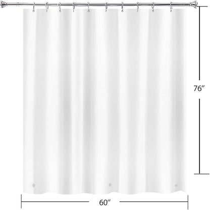 Half Size White 60x76 inch Shower Curtain Liner for Dorm Shower Room | Stall Size PEVA Plastic Vinyl Waterproof Bathroom Curtain for Dorm Single Stand UP Bath Shower Room
