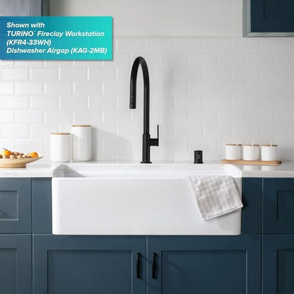 KRAUS Oletto High-Arc Single Handle Pull-Down Kitchen Faucet in Matte Black, KPF-2821MB
