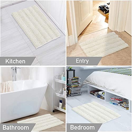 Turquoize Bathroom Rug Set, 2 Piece Soft Absorbent Chenille Bath Rug Set