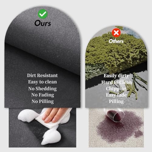 Bathroom Rugs and Mats Set 2 Piece Diatomaceous Earth Bath Mat,Dark Grey