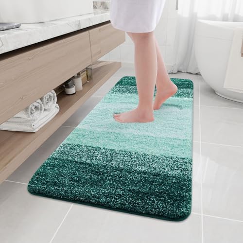 Arotive Microfiber Bathroom Rugs, Shaggy Soft Absorbent Bath Rug, 47x20