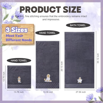 Peryiter 3 Pack Golden Retriever Decorative Bath Towel Set