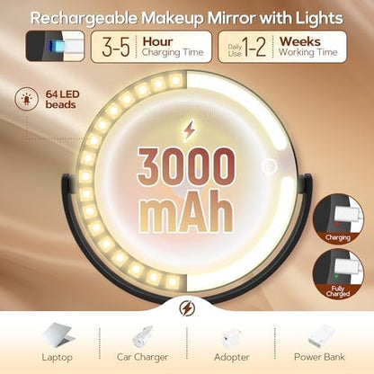 B Beauty Planet Vanity Mirror with Lights, Magnifying Makeup Mirror 30X/1X