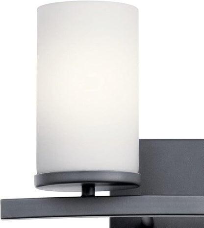Kichler Crosby 15" 2 Light Vanity Light Satin Etched Cased Opal Olde Bronze®