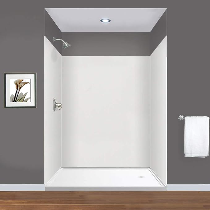 Transolid EWK606072-39 Expressions 3-Panel Shower Wall Kit, 60-in L x 60-in W x 72-in H, Grey