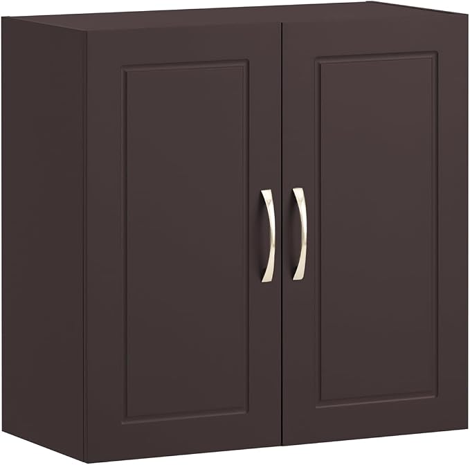 SoBuy Wall Cabinet, Bathroom Storage, 23.6 x 11.8 x 23.6 in, MDF, Brown | Standard Floating Wall Storage Cabinet With Flexible Shelf Layout, Universal Cabinet For Daily Home General Storage