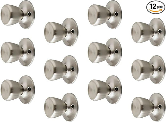 Design House 190900 Terrace Dummy Door Knob Satin Nickel 12-Pack