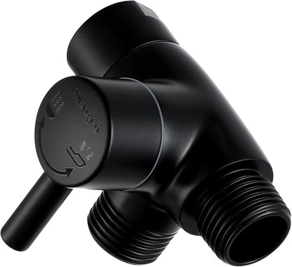 G-Promise Solid Metal 3-Way Shower Diverter Valve (Matte Black) | Smooth Knob Switch, Spray Separately or Both, Anti-Leak, Easy to Install, Standard Connections, Universal Replacement Part