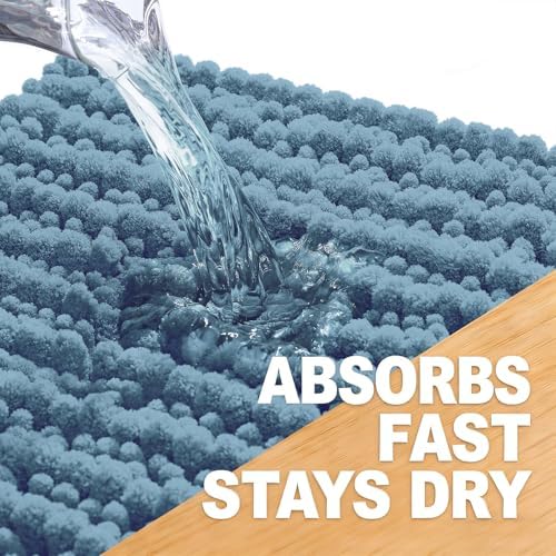 OLANLY Bathroom Rugs 34x21, Thick Soft Absorbent Chenille Bath Rugs