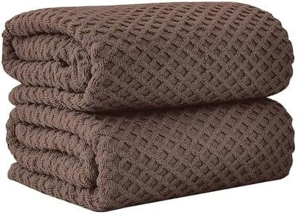 Great Bay Home Oversized Bath Sheets - 100% Cotton 2 Pack 68x35 Extra Large Towel - Absorbent, Durable, Quick-Dry Towels for Bathroom (Chocolate)