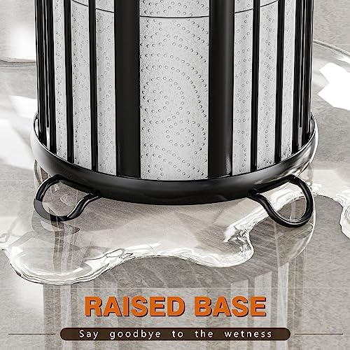 Toilet Paper Holder Stand, Freestanding Toilet Paper Storage,2 Pack,Black
