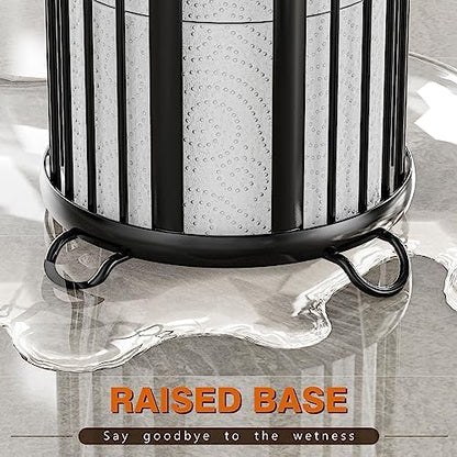 Bunoxea Toilet Paper Holder Stand, Freestanding Toilet Paper Storage,Black