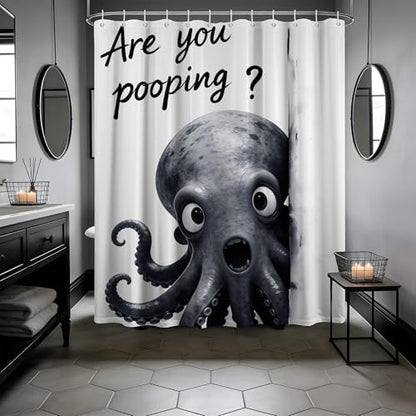 Funny Octopus Shower Curtain Kids Ocean, 70x72 Inchs