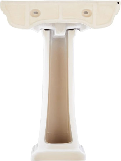 Signature Hardware Key West 24" Porcelain Pedestal Sink | Includes - Porcelain Base and 3 Faucet Holes at 8" Centers - White