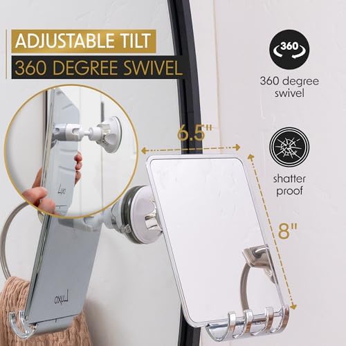 Luxo Shower Mirror Fogless for Shaving, Shower Shaving Mirror - Chrome