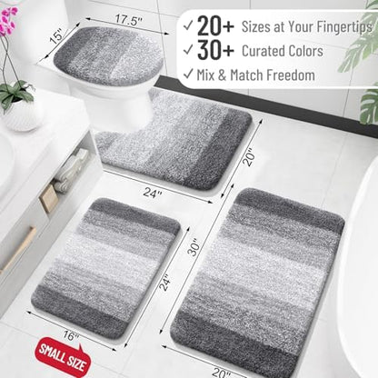 OLANLY Bathroom Runner Rug 47x17, Extra Soft Absorbent Microfiber Bath Rugs