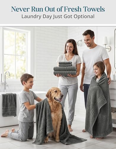 Casa Platino Bath Towel Set Absorbent Quick Dry 100% Cotton - Ultimate Grey