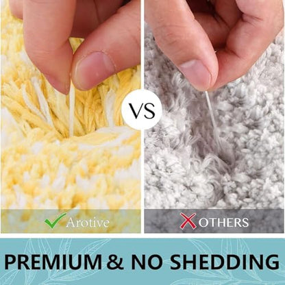 Arotive Microfiber Bathroom Rugs, Shaggy Soft Absorbent Bath Rug, 70x24