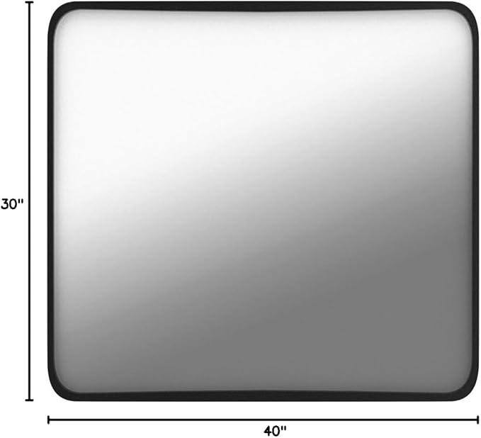 Brightify 40x30 Inch Black Metal Framed Mirror, Black Bathroom Mirror for Wall, Bathroom Vanity Mirror for Wall, Modern Rectangle Wall Mirror for Bathroom, Vertical or Horizontal