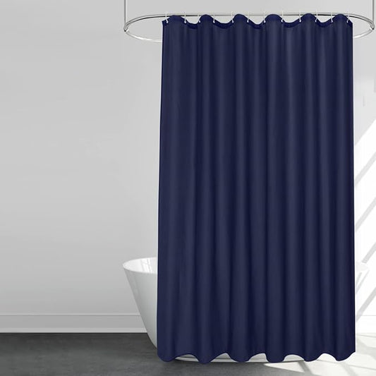 EurCross Blue Extra Long Fabric Shower Curtain Liner 72 x 84 inches Length,Water-Resistant Washable Lightweight Shower Curtain for Bathroom