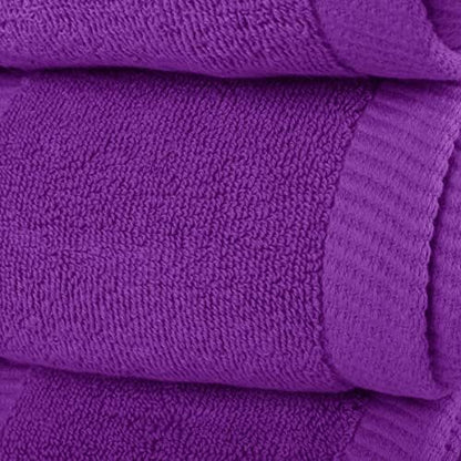 BY LORA 8-Pc Cotton Towel Set, Quick Dry Hotel Bath Hand Washcloths, Eggplant