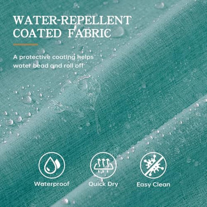 Furlinic Scalloped Shower Curtain 72x96 Extra Long Waterproof No Hook Teal