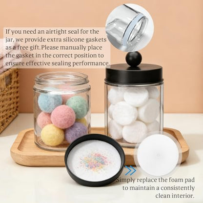 Accguan 6Pack Apothecary Jars Bathroom Vanity Storage Organizer Set
