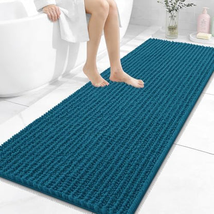 OLANLY Bathroom Runner Rugs 59x24, Thick Soft Absorbent Chenille Bath Rugs