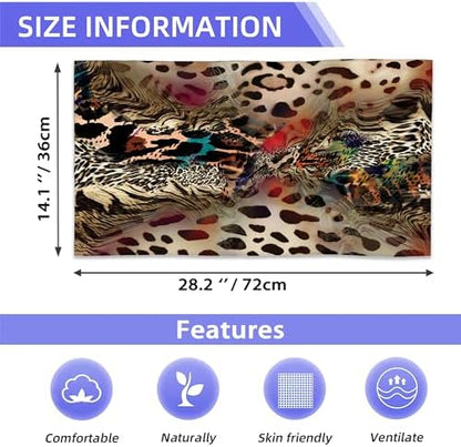 Leopard Print Hand Towels Set of 2,28 x 14 Inch African Animal Bathroom Towel Soft Absorbent Kitchen Hotel Spa Laundry Room Gym Face Towel Decor