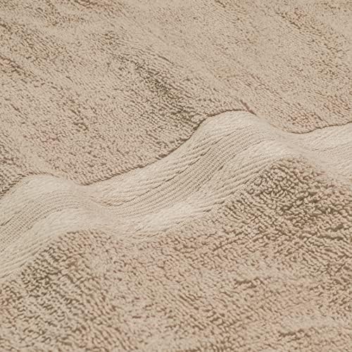 BOUTIQUO 8 Piece Towel Set 100% Ring Spun Cotton, 2 Bath Towels 27X54, 2 Hand Towels 16X28 and 4 Washcloths 13X13 - Ultra Soft Highly Absorbent Machine Washable Hotel Spa Quality - Tan