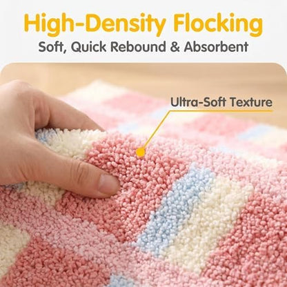 GIB Bathroom Rugs 32"x20", Extra Soft Absorbent Bath Mat for Bathroom Floor