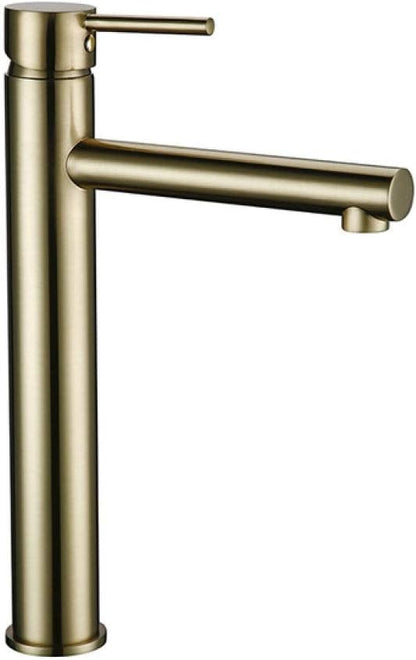 Faucet Solid Brass Bathroom Basin Faucet Cold and Hot Water Mixer Sink Tap with Single Lever in Brushed Gold Faucet