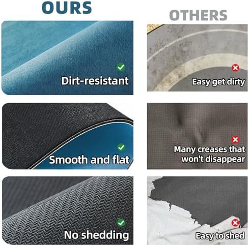 TYUU Thin Bath Mat, Bathroom Rugs Non Slip Washable, 20x48 Denim Blue