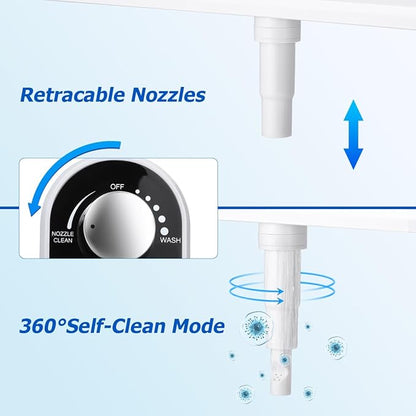 Hot and Cold Bidet Attachment for Toilet, Ultra-Slim Bidet Attachment Warm Water, Non-Electric Adjustable Pressure Self Cleaning Sprayer Nozzle Control for Posterior, Feminine Wash
