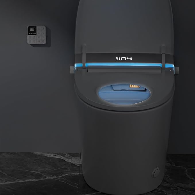 Smart Toilet with Bidet Built in, Tank Built in with Powerful Flush, Heated Seat, Auto Flush and Close, Warm Water, Air Dryer, Night Light and ADA Comfort Height for Bathroom