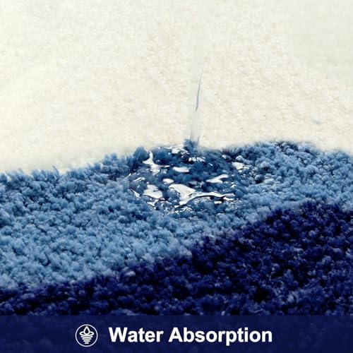 HAOCOO Luxury Soft Long Bathroom Rugs, 24x59 Inch Irregular Shape Non-Slip Boho Bath Rug, Microfiber Absorbent Washable Rugs for Bathroom Bedside Sink Tub Shower
