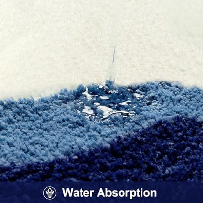 HAOCOO Luxury Soft Long Bathroom Rugs, 24x59 Inch Irregular Shape Non-Slip Boho Bath Rug, Microfiber Absorbent Washable Rugs for Bathroom Bedside Sink Tub Shower