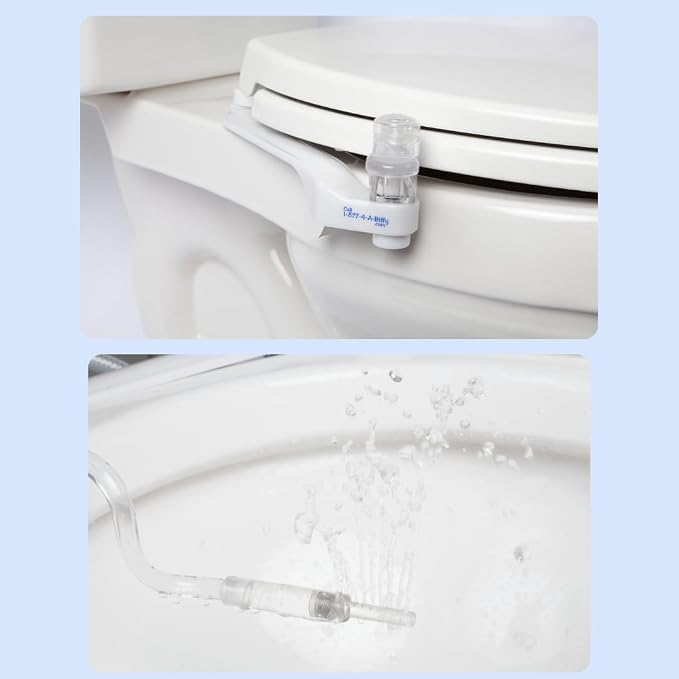 The BIFFY Classic Bidet Attachment- Physician Designed & Clinically Tested, Self-Cleaning, 8-Stream Spray with Adjustable Pressure and Pattern, Non-Electric, Assembled in USA