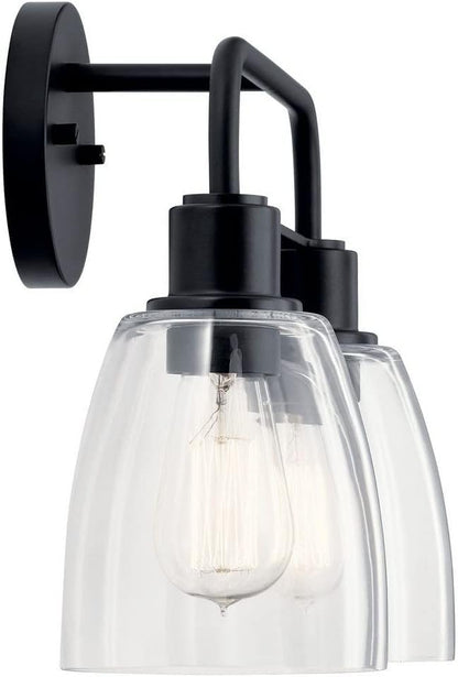 Kichler, Meller 15.25 Inch 2 Light Vanity Light with Clear Glass in Brushed Nickel, 55101NI
