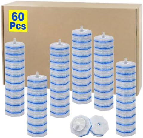 60pcs Disposable Toilet Upgrade Fiber Head Refills Compatible With Clorox